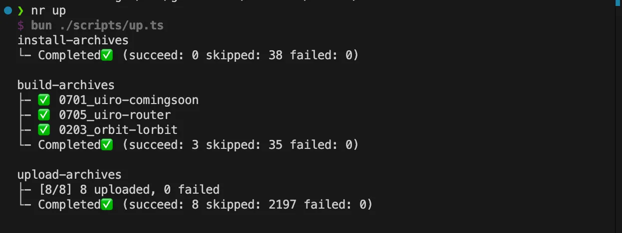 1コマンドでアーカイブをビルドして公開